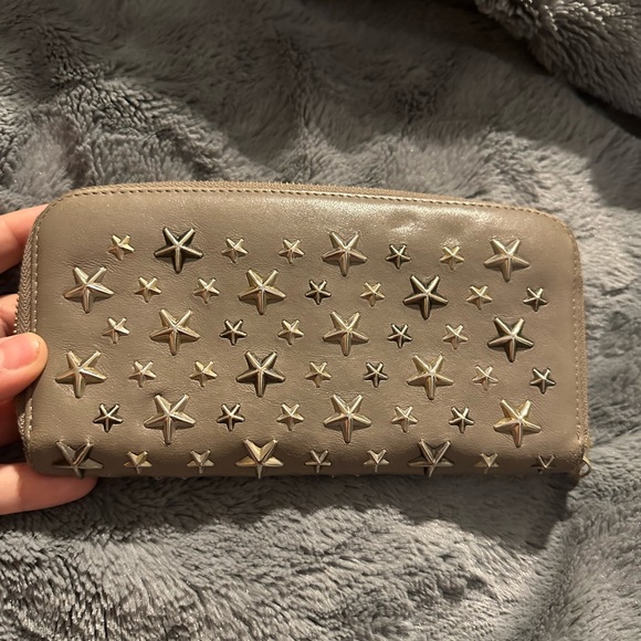 Jimmy Choo Wallet Filipa‎ Star Studded Full Size Leather Authentic - Picture 1 of 13
